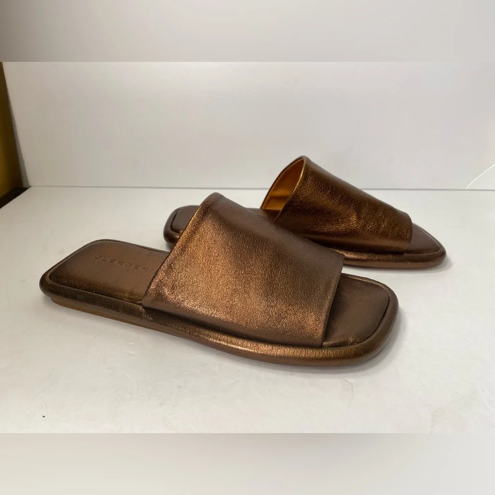 Robert clergerie ezya leather flat sandals metallic brown 36.5 - Picture 3 of 11